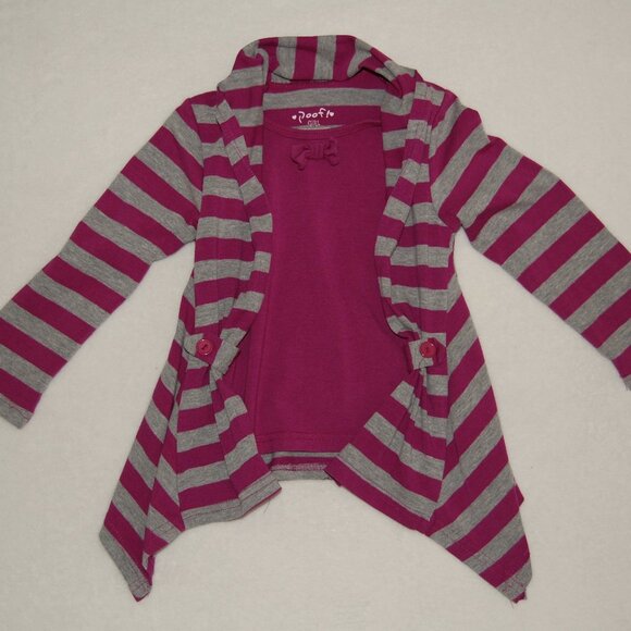 Poof! Shawl Neck Jersey Cotton Top, Girls Size 4T - Picture 4 of 9